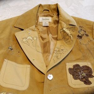 Neiman Marcus Tan Leather Blazer/Jacket Sz. 8